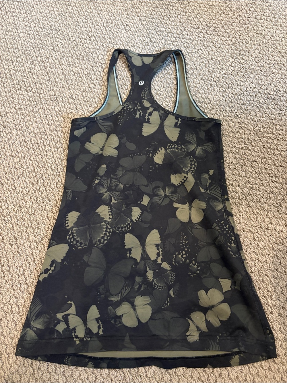 lululemon athletica Black Olive Butterfly Racerback Tank Top